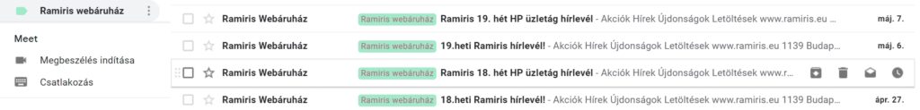 Gmail címkék megjelenése