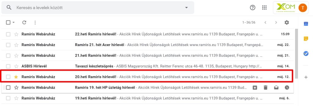 gmail beérkező levelek jelzése en