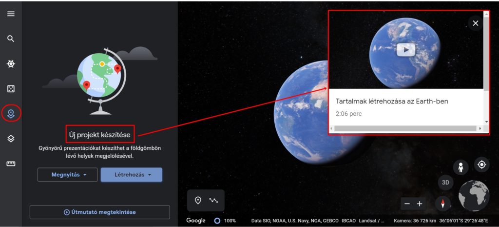 Prezentáció a Google Earth segítségével