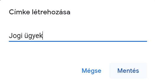 Új címke létrehozása a Google címtárban