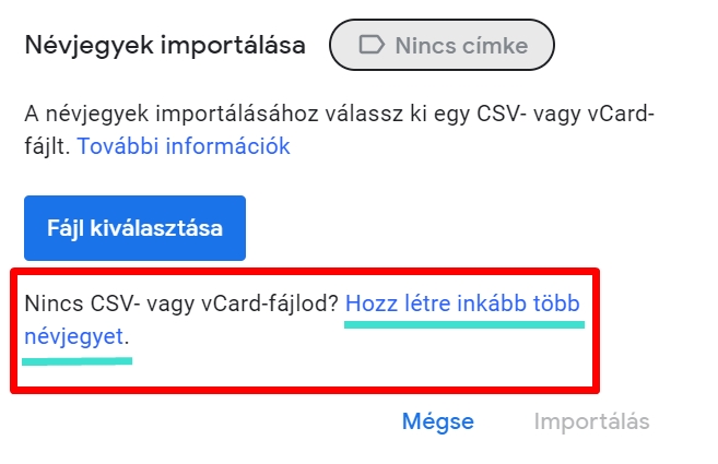 Nem CSV fájl importálása