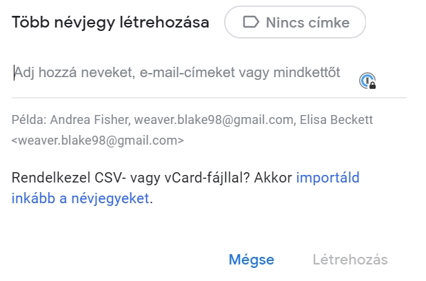 Több névjegy hozzáadása