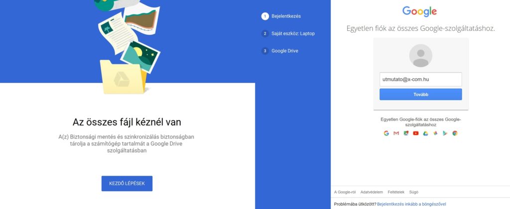 A Google Drive kezdeti lépései