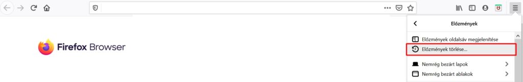 Előzmények törlése a Mozzilla Firefox-ban