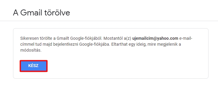 Törölt Gmail fiók