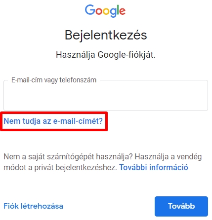 Nem tudja az e-mail címét? 