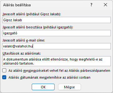 Digitális aláírás Microsoft 365